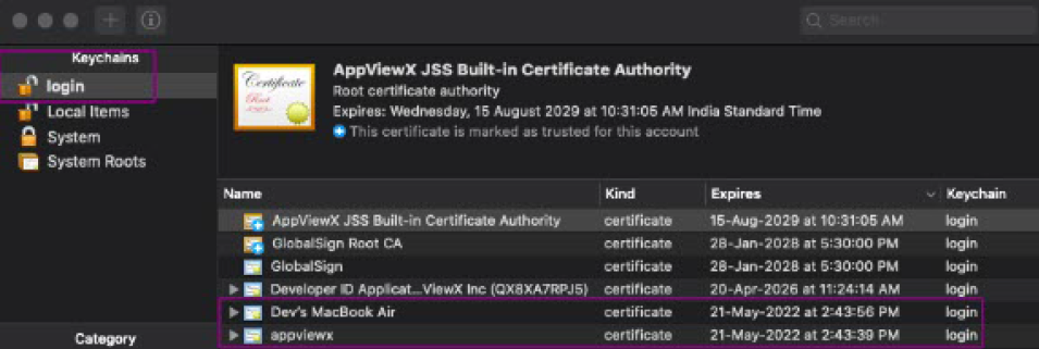 AppViewX Integration with MDM devices