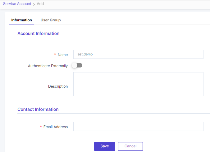 Create Service Account
