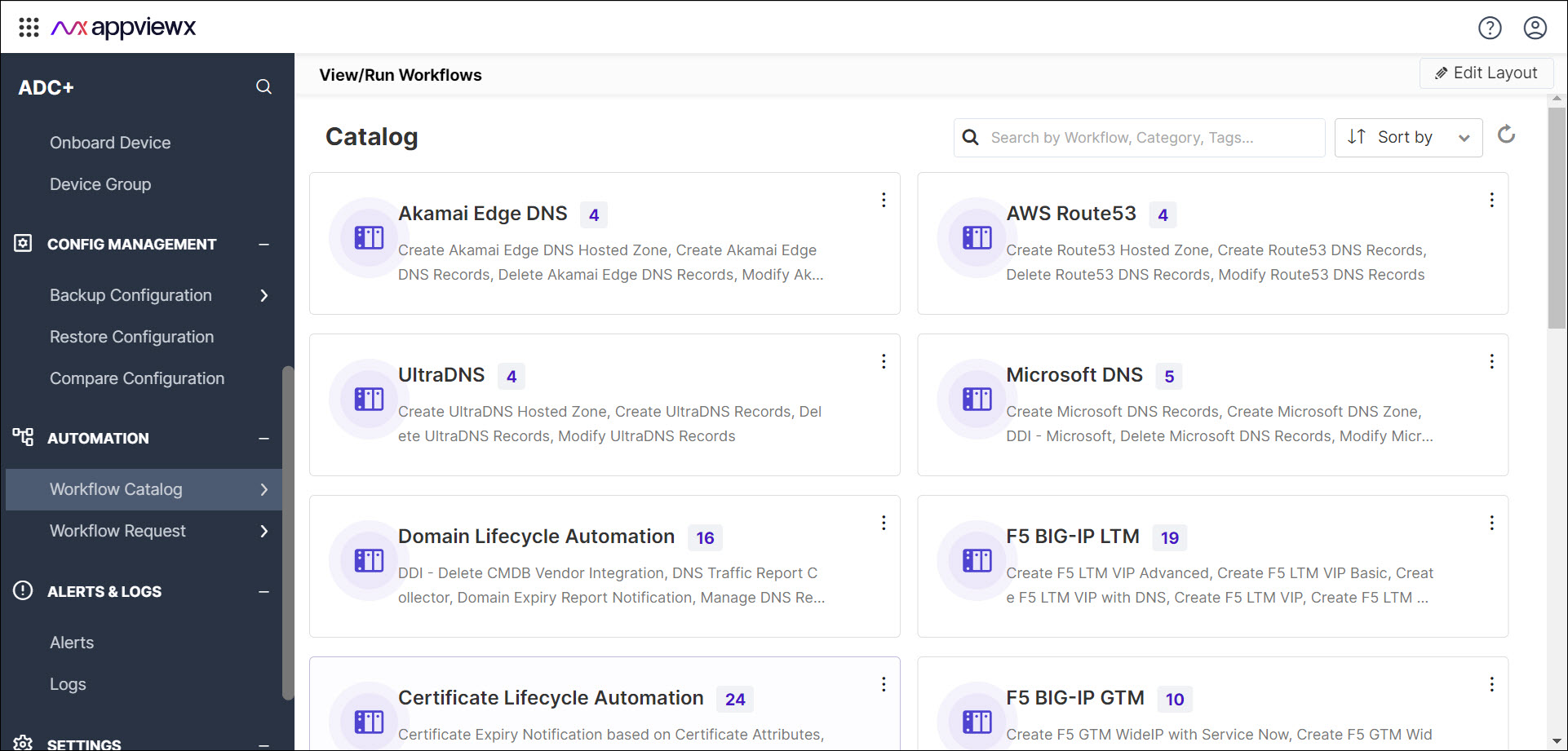 Viewing Workflows (Application Provisioning Catalog)