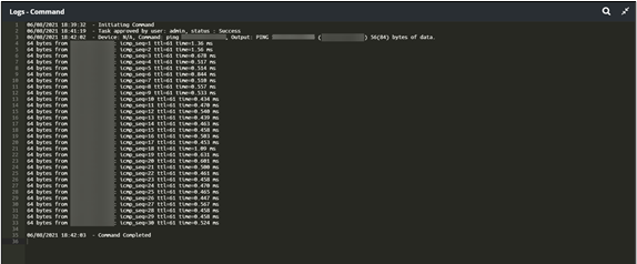 Check Webhelp Executing a Ping Check using Command Task