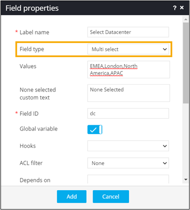 Field Type - Multi select