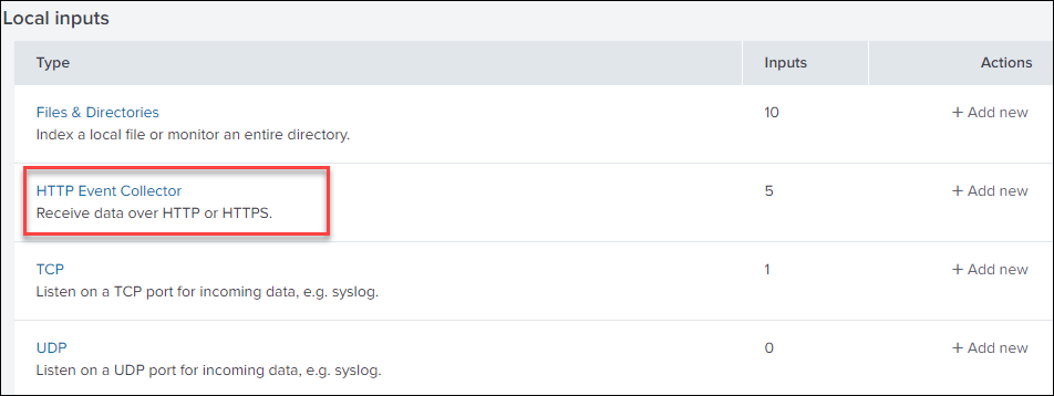 Configuring Splunk HEC