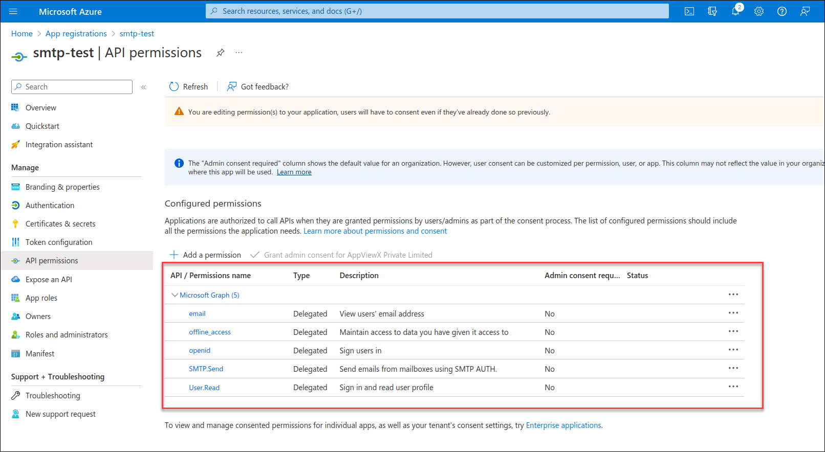 Configuring the SMTP Settings for Microsoft