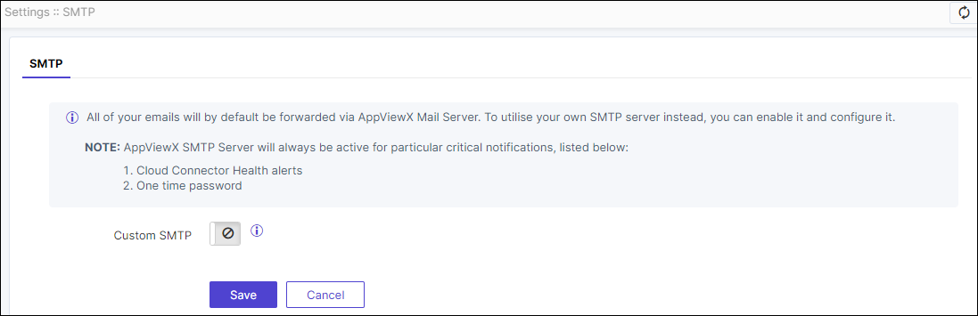 Configuring the SMTP Settings