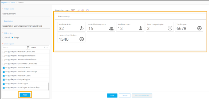 Report Widgets